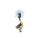 Gold moon and black cat charm