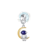 Astronaut and moon charm