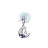Jewelled moon and star dangle charm