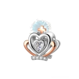 Two-toned heart and gem charm