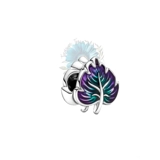 Purple and green leaf charm