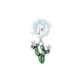 Cactus and flowers dangle charm