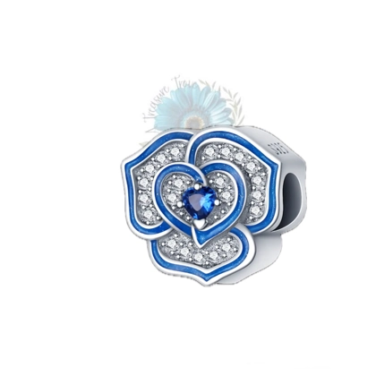 Blue rose charm