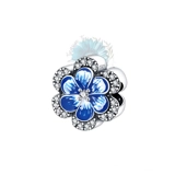 Blue jewelled pansy charm