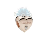 Grandma rose gold heart charm