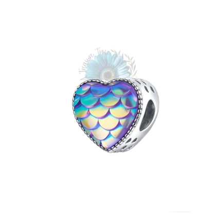 Mermaid scale heart charm Mermaid scale heart charm