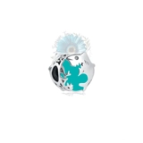 Shark round charm
