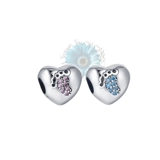 Blue/pink baby footprints charm