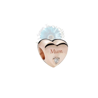 Mum rose gold heart charm Mum rose gold heart charm