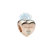 Daughter rose gold heart charm