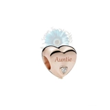 Auntie rose gold heart charm