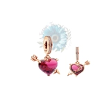 Rose gold love heart charm