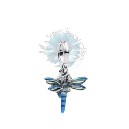 Blue dragonfly charm