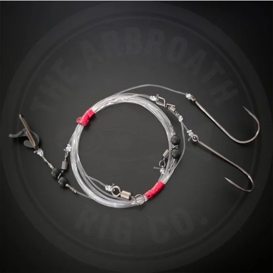 Arbroath Rig Company ready-tied two hook running loop sea fishing rig with 70lb main line and 50lb snoods