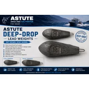 Astute Deep-Drop sea fishing lead weights in approximately 5.5oz and 10.5oz with original R casting mark
