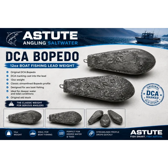 Original DCA Bopedo 12oz sea boat fishing lead weight with cast DCA marking