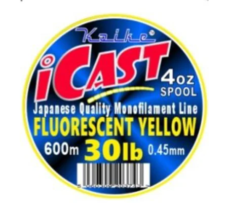 Koike iCast Fluorescent Yellow Quality Mono Fishing Line