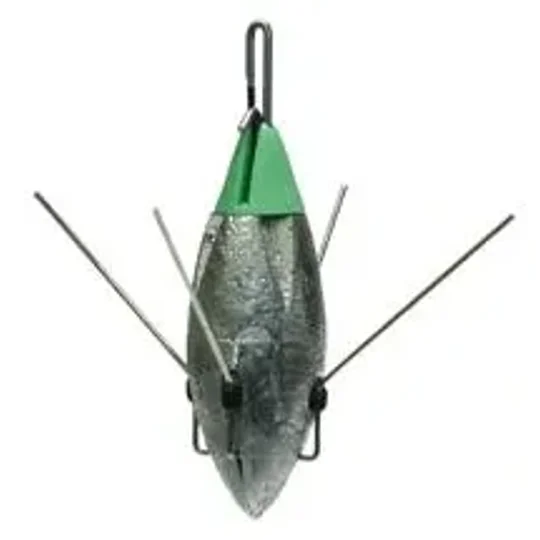 Breakaway Impact sea fishing lead weights with grip wires in 125g blue, 150g yellow, 170g red and 200g green