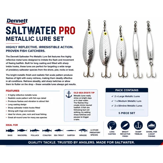 Dennett Saltwater Pro Metallic Lure Set