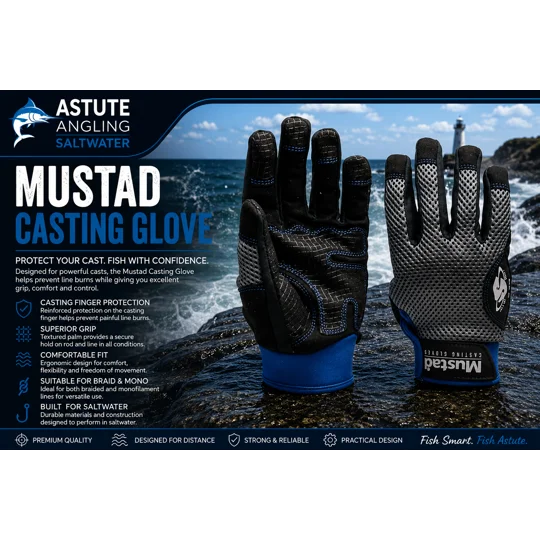 Mustad Casting Glove with reinforced casting finger for beach and sea fishing