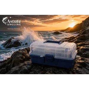Astute Angling Salt three tier clear lid cantilever tackle box