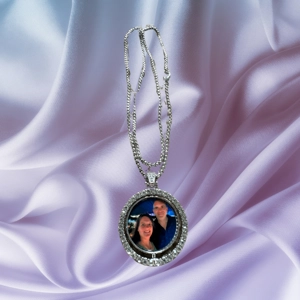 Custom Photo Double Sided Rhinestone Necklace