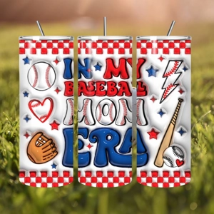 20oz Skinny Tumbler Baseball or Softball Mom Tumbler