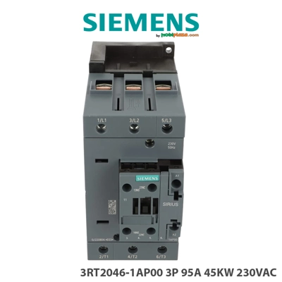 Kontaktor elektrik 3-pol Siemens SIRIUS 3RT – 95 A, 45 kW / 400 V – me kontakt ndihmës 230 V AC Kontaktor elektrik 3-pol Siemens SIRIUS 3RT – 95 A, 45 kW / 400 V – me kontakt ndihmës 230 V AC