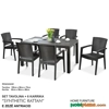 Set Tavoline 150x90 Kopshti me 6 Karrige - Antracid RATTAN STYLE (plastike e imituar si rattan) Set Tavoline 150x90 Kopshti me 6 Karrige - Antracid RATTAN STYLE (plastike e imituar si rattan)