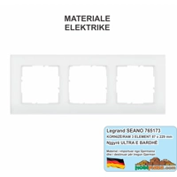 Seano 765173 Kornizë Tripëll (për 3 elemente/Trefishe) Termoplastike 87x229mm,Ngjyra Ultra e Bardhë