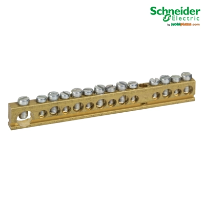 Morseta (Profil - Shirit metalik me vrima dhe vida) 125A - 14+1 Vrima, Schneider Electric
