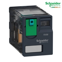 Rele Miniaturë Plug-In Harmony Schneider 10A, 3CO, Buton Testimi i Kyçshëm, 24V DC