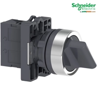 Ndërprerës selektor i rrumbullakët - Ø22 - dorezë standarde - 2 pozicione - 1NO