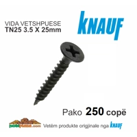 KNAUF TN25 3,5X25mm  Vidë Vetshpuese  e zezë - 250 cp, Çmimi për Kuti