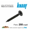 KNAUF TN35 3,5X35mm  Vidë Vetshpuese  e zezë - 250 cp, Çmimi për Kuti KNAUF TN35 3,5X35mm  Vidë Vetshpuese  e zezë - 250 cp, Çmimi për Kuti