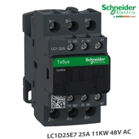 Kontaktor TeSys D Schneider - 3P (3 NO) - AC-3 - ≤ 440 V 25 A - 11KW - 48 V AC Spirale.