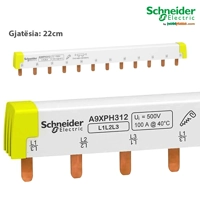 Ura e Siguresave 22cm Shirit ndërlidhës modular Schneider Acti9, 3L, 100A, 12 module
