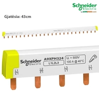 Ura e Siguresave 43cm Shirit ndërlidhës modular Schneider Acti9, 3L, 100A, 24 module