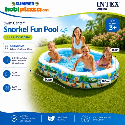 Pishine Fryrese Intex Swim Center Snorkel Fun Pool – 262×160×46 cm