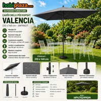 Qader Dielli per Kopsht VALENCIA 210 × 140 cm – Antracit