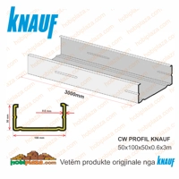 KNAUF CW 100/50/0.6 PROFIL x 3000mm (3M) Profil për mure dhe tavane të varura, Çmimi për 1m(min 24m)