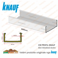 KNAUF CW 100/50/0.6 PROFIL x 4000mm (4M) Profil për mure dhe tavane të varura, Çmimi për 1m(min 32m)