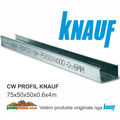 KNAUF CW 75/50/0.6 PROFIL x 4000mm (4M) Profil për mure dhe tavane të varura, Çmimi për 1m(min 32m) KNAUF CW 75/50/0.6 PROFIL x 4000mm (4M) Profil për mure dhe tavane të varura, Çmimi për 1m(min 32m)