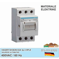 Hager Nderpreres Kryesor 63A 3P, 2.5PLE 400V SH363N