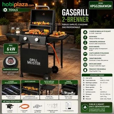 Grill me Gas 2-Djeges 6 kW – GRILLMEISTER