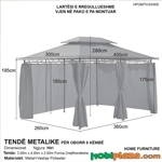 Tende metalike drejtkendeshe me 6 kembe – elegance e forte ne natyre, 3x4m, ngjyre hiri Tende metalike drejtkendeshe me 6 kembe – elegance e forte ne natyre, 3x4m, ngjyre hiri