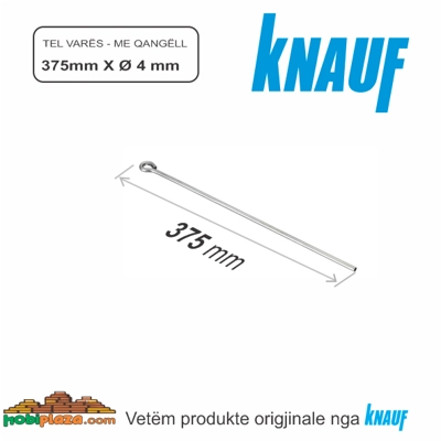 Knauf Lidhëse Tel me Grep për Varjen e Tavanit Ф 4 mm x 375 mm, Çmimi për copë Knauf Lidhëse Tel me Grep për Varjen e Tavanit Ф 4 mm x 375 mm, Çmimi për copë