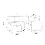 Set Divan Kënd “Rattan Look” – Për 5 Persona me Tavolinë Depozitimi – Ngjyrë Antracid Set Divan Kënd “Rattan Look” – Për 5 Persona me Tavolinë Depozitimi – Ngjyrë Antracid