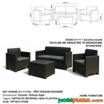 Set Divan “Rattan Look” 2+1+1 me Tavolinë Depozitimi – Ngjyrë Antracid Set Divan “Rattan Look” 2+1+1 me Tavolinë Depozitimi – Ngjyrë Antracid