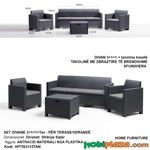 Set Divan “Rattan Look” 3+1+1 me Tavolinë Depozitimi – Ngjyrë Antracid Set Divan “Rattan Look” 3+1+1 me Tavolinë Depozitimi – Ngjyrë Antracid
